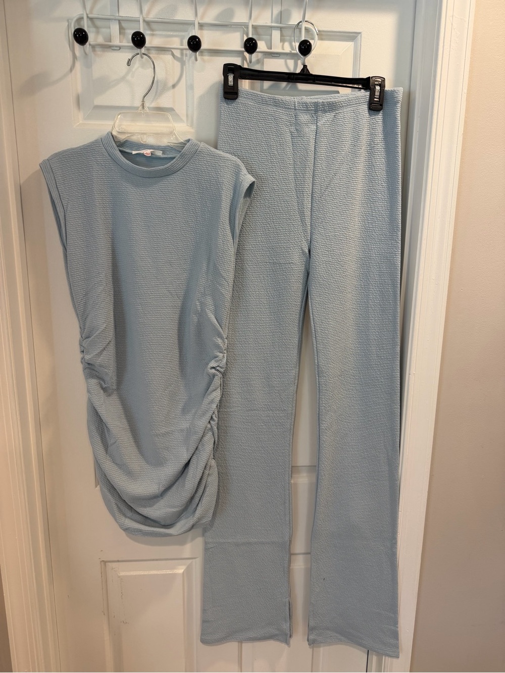 New NWOT Women’s WINWIN Blue 2-Piece Knit Set - Top & Pants Tall Girl Sz S M L